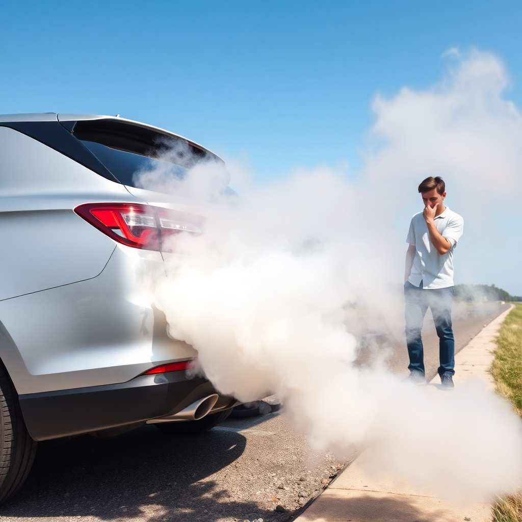 ma voiture fume blanc et sent mauvais